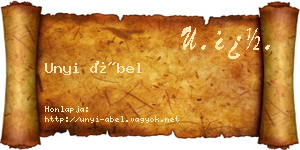 Unyi Ábel névjegykártya